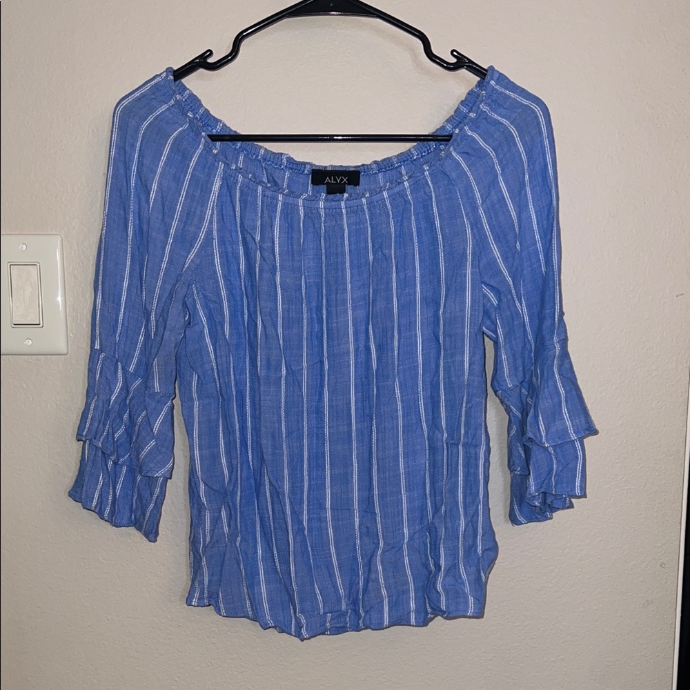 Alyx Women's Blue and White Striped Blouse